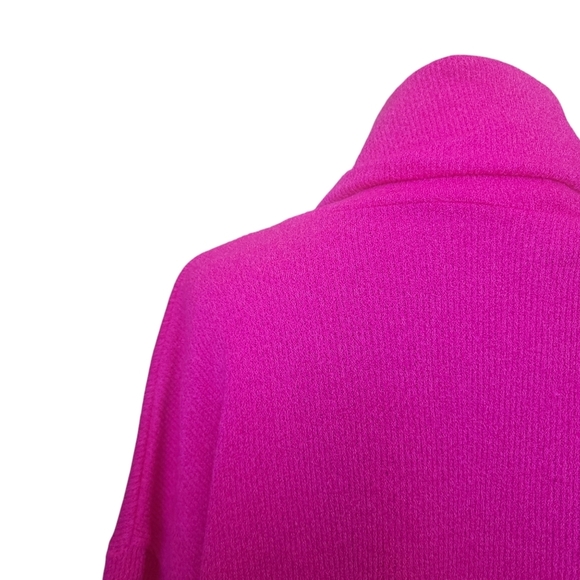 Clara Sunwoo - Cozy Turtle Neck Sweater Ribbed - Hot Pink Size Medium - Picture 7 of 10